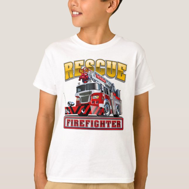Camiseta camión de bomberos personalizados (Anverso)