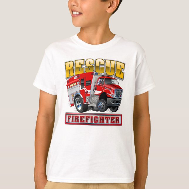 Camiseta camión de bomberos personalizados (Anverso)