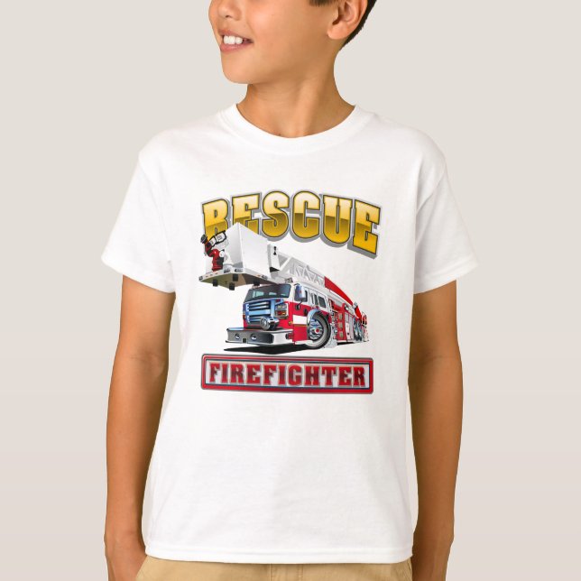 Camiseta camión de bomberos personalizados (Anverso)