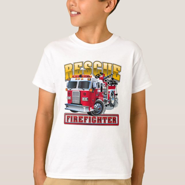 Camiseta camión de bomberos personalizados (Anverso)