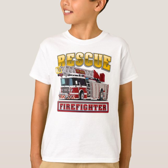 Camiseta camión de bomberos personalizados (Anverso)