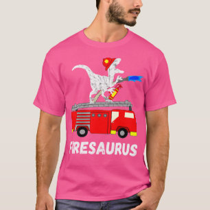 Camiseta Camión de bomberos Saurus Firetruck Dinosaur T R