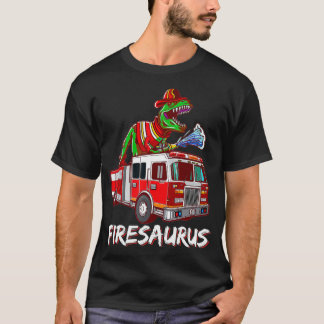 Camiseta Camión de bomberos Saurus Firetruck Dinosaur T R