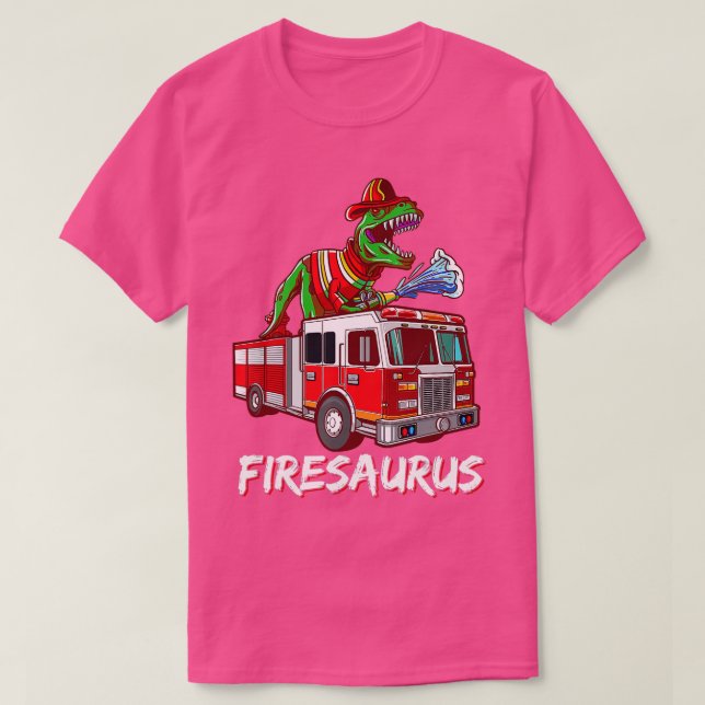 Camiseta Camión de bomberos Saurus Firetruck Dinosaur T R (Diseño del anverso)
