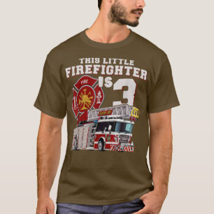 Camiseta Camión de bomberos tercer cumpleaños Niño bombero