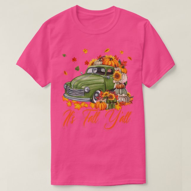 Camiseta Camión de calabaza de otoño de otoño de otoño salu (Diseño del anverso)