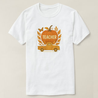 Camiseta Camión de calabaza de otoño para profesores
