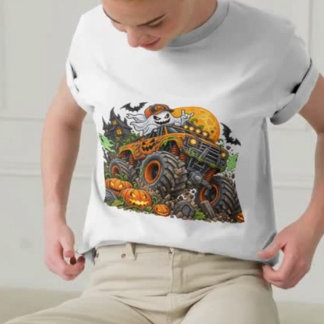 Camiseta Camión de calabaza fantasma espeluznante