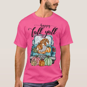 Camiseta Camión de calabaza feliz otoño de Yall Gnome
