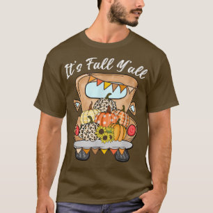 Camiseta Camión de calabaza leopardo es otoño gracias
