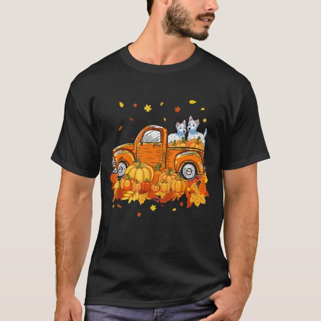 Camiseta Camión de calabaza occidental Halloween regalo de  (Anverso)
