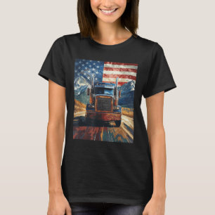 Camiseta Camión De Camión Usó La Bandera De Estados Unidos 