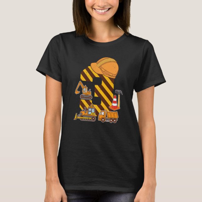 Camiseta Camión de construcción 3.ᵉʳ Nacer Boy Excavator 3  (Anverso)