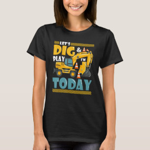 Camiseta Camión de construcción 4º niño de cumpleaños de 4 