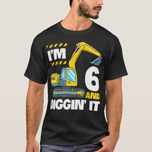Camiseta Camión De Construcción 6 Años De Edad Digger (Anverso)