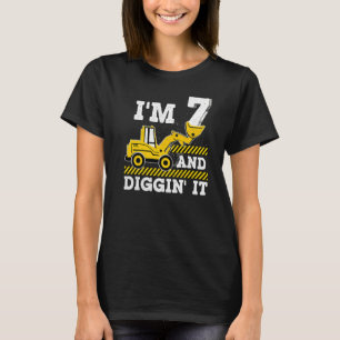 Camiseta Camión de construcción 7.ª excavadora de cumpleaño