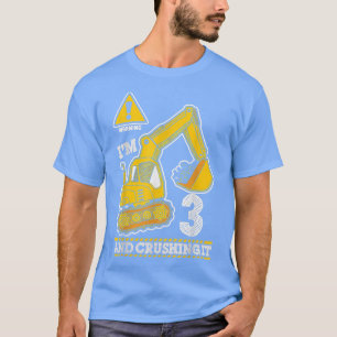 Camiseta Camión de Construcción Cumpleaños 3 años Excavador