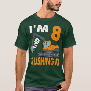 Camiseta Camión de Construcción Cumpleaños 8 Niño 8 Años Di