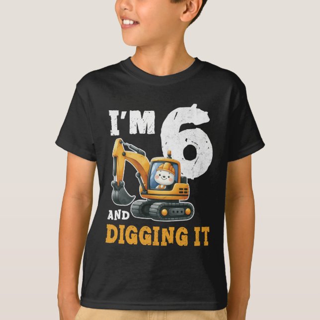 Camiseta Camión de construcción de 6 años (Anverso)