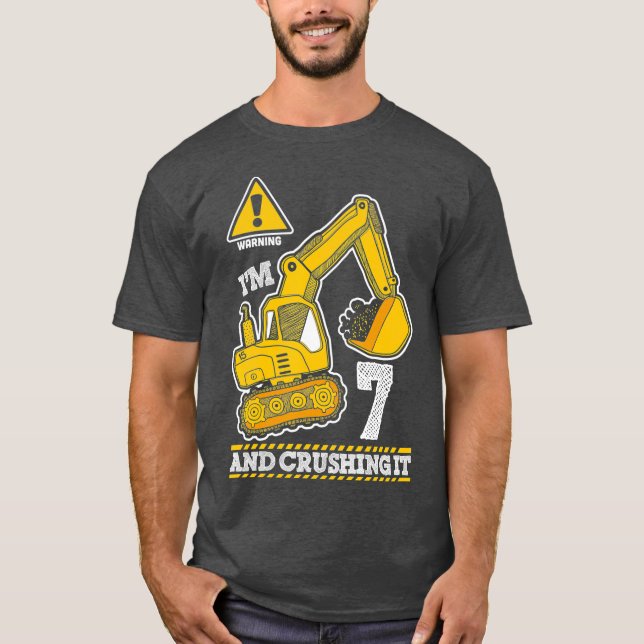 Camiseta Camión de construcción de 7 años (Anverso)