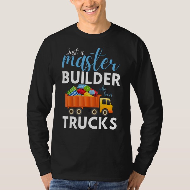 Camiseta Camión de construcción de bloques cúbicos de Maste (Anverso)