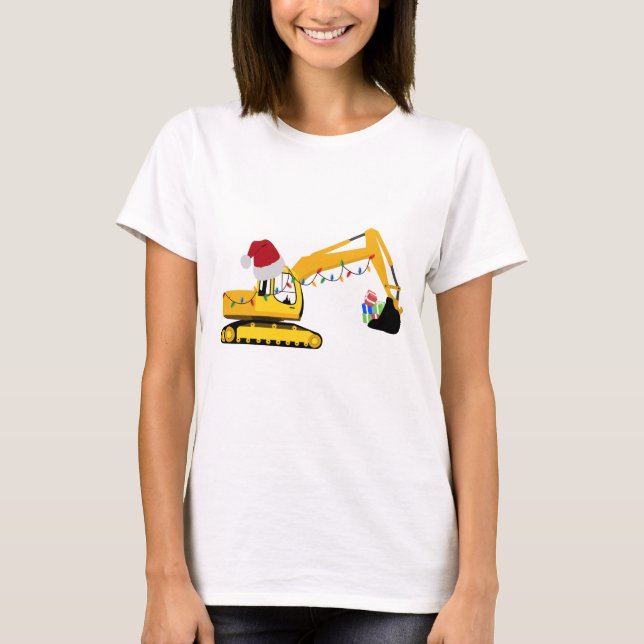 Camiseta Camión de construcción de excavadoras de navidades (Anverso)