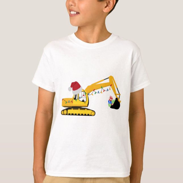Camiseta Camión de construcción de excavadoras de navidades (Anverso)