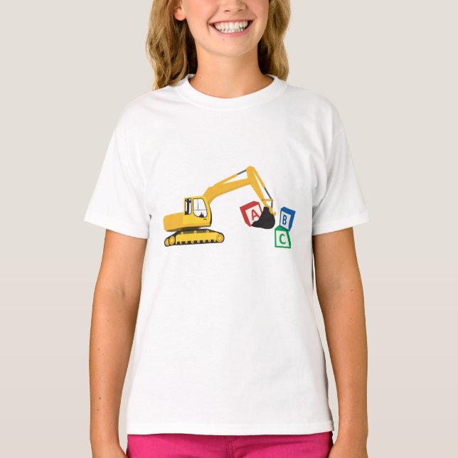 Camiseta Camión de construcción de la excavadora ABC (Anverso)