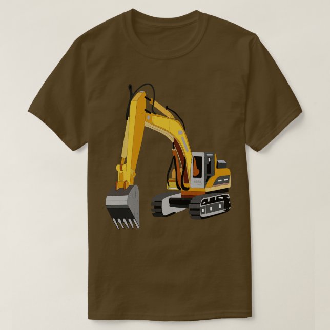 Camiseta Camión de construcción de la grúa de Backhoe (Diseño del anverso)