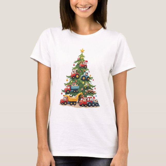Camiseta Camión de construcción de Navidad  (Anverso)