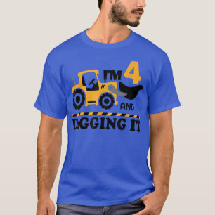 Camiseta Camión de Construcción Es Mi Cumpleaños 4 4 Años E