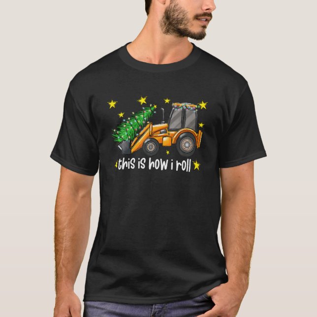Camiseta Camión De Construcción Excavador De navidades Así  (Anverso)