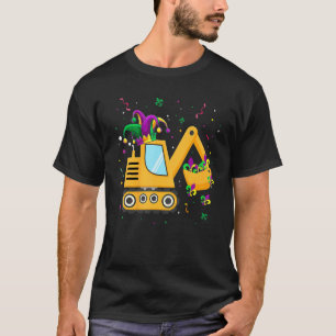 Camiseta Camión De Construcción Mardi Gras Para Niños Peque