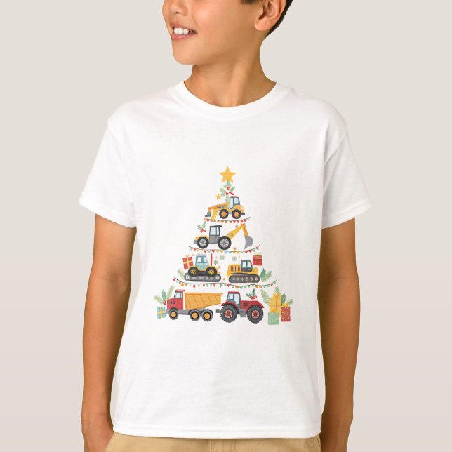 Camiseta Camión de Construcción Navidad (Anverso)