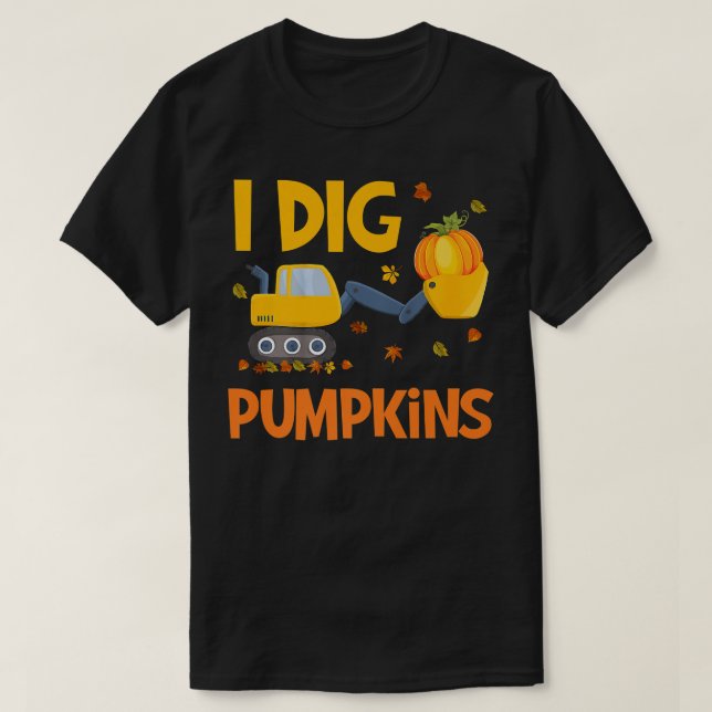 Camiseta Camión de construcción Niño de la calabaza del oto (Diseño del anverso)