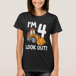 Camiseta Camión de construcción para niños 4º cumpleaños 4