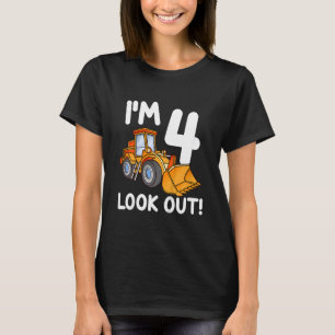 Camiseta Camión de construcción para niños 4º cumpleaños 4