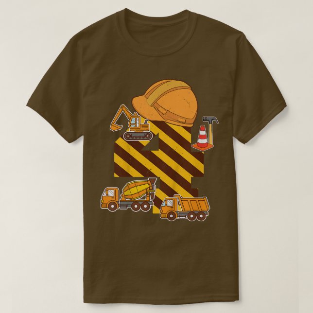 Camiseta Camión de construcción para niños 4.ª excavadora d (Diseño del anverso)