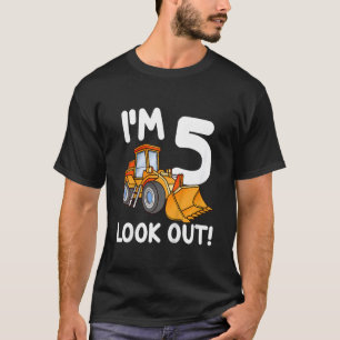 Camiseta Camión de construcción para niños 5 cumpleaños 5 B