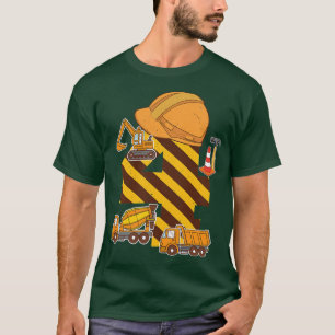 Camiseta Camión de Construcción para Niños Cumpleaños de 4 