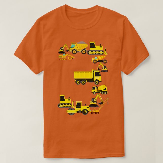 Camiseta Camión de construcción para niños de 3 años de eda (Diseño del anverso)