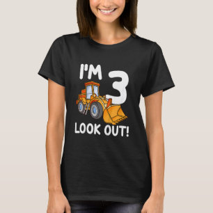 Camiseta Camión de Construcción para Niños Tercer Cumpleaño