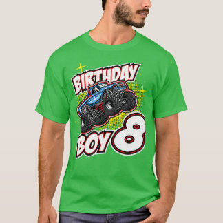 Camiseta Camión de cumpleaños 8 monstruos saltando 8