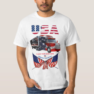 Camiseta Camión de EE. UU. - Camionero Patriótico Personali