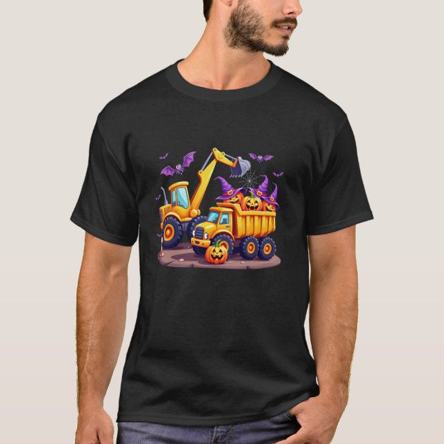 Camiseta Camión de excavadora de vehículos de construcción  (Anverso)