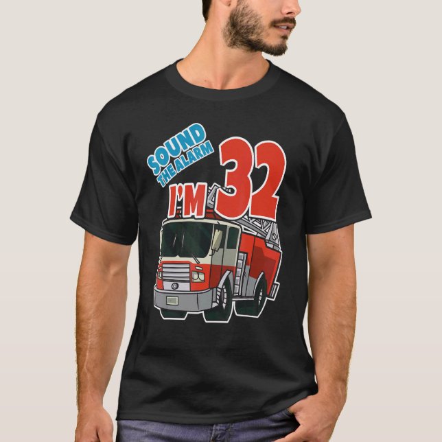 Camiseta Camión De Fuego 32 De Cumpleaños Camión De Fuego N (Anverso)