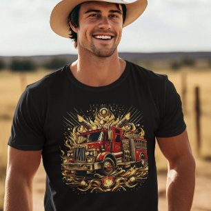 Camiseta Camión De Fuego En Llamas
