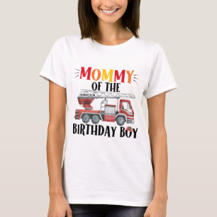 Camiseta Camión De Fuego Mami Del Niño De Cumpleaños