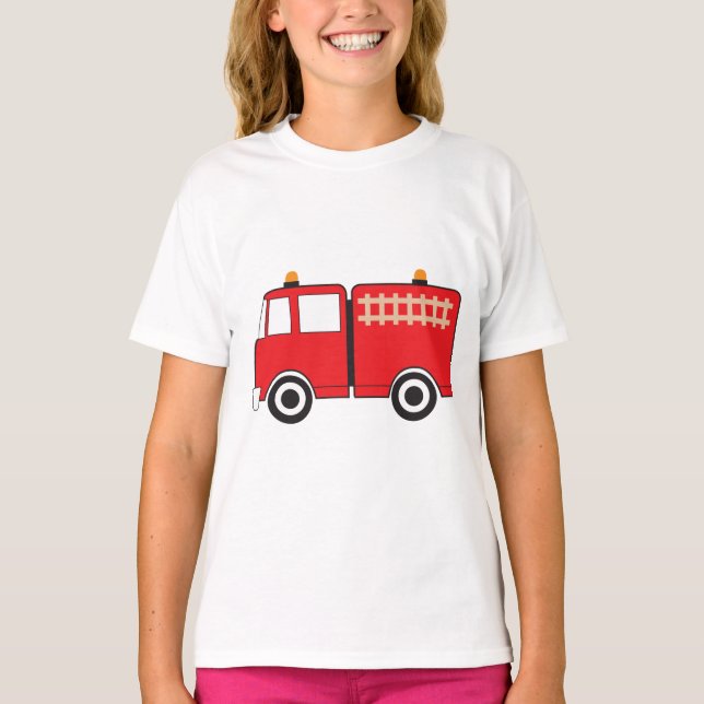 Camiseta Camión de Fuego Rojo (Anverso)