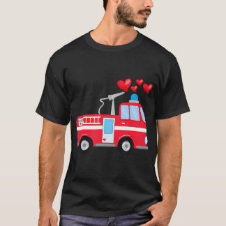 Camiseta Camión de Fuego Rojo el día de San Valentín Para N